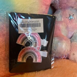 Paparazzi Pink and Silver Rainbow Hair Clip